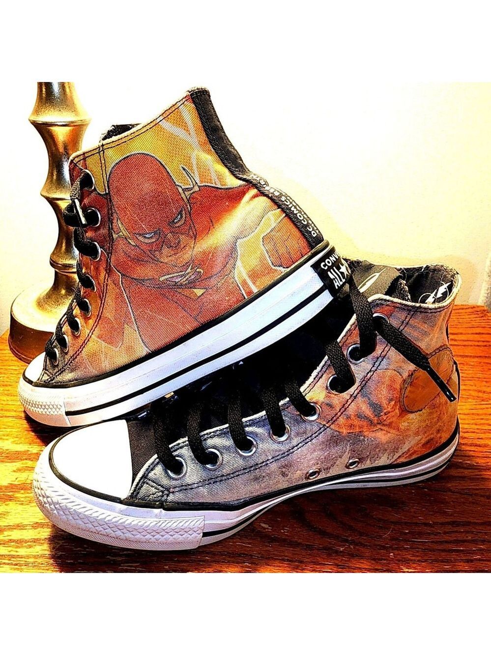DC‎ Flash Converse High Tops Vintage Fade Y2K Streetwear M7/W9 Rare